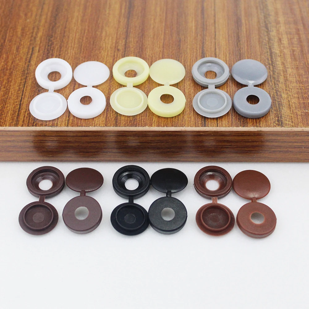 Nuts Cover For Wall Furniture Plastic Screw Cap Decorative  Bolts 100pcs Fold Snap Protective Cap Button Hardware Screw Cover