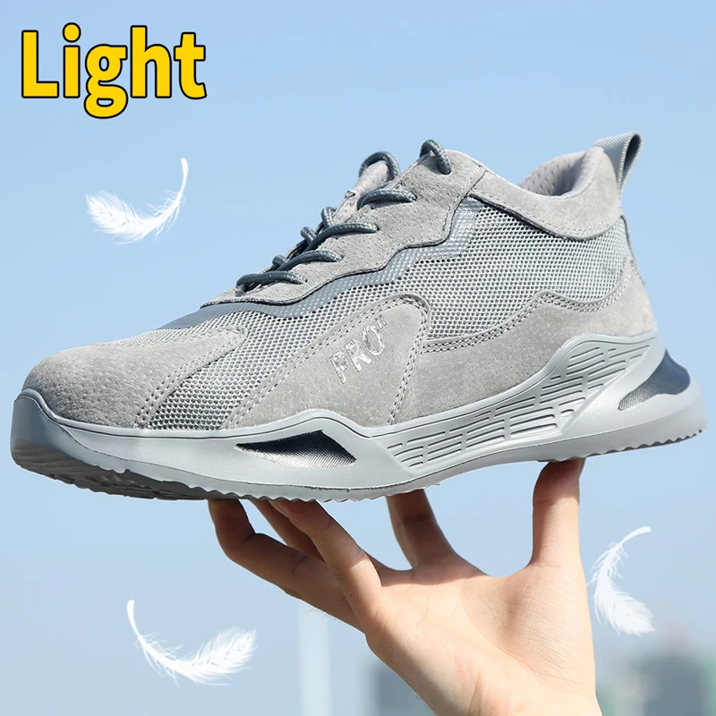 Work Safety Shoes Anti-Smashing Steel Toe Puncture Proof Construction Lightweight Breathable Sneakers Boots Men Women Air Light