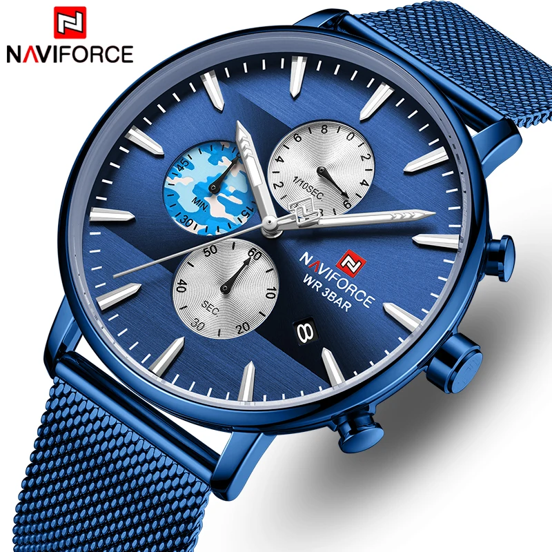 

NAVIFORCE Top Watch Men Brand Fashion Luxury Quartz Mens Watches Waterproof Sports Steel Military Wrist Watch Relogio Masculino