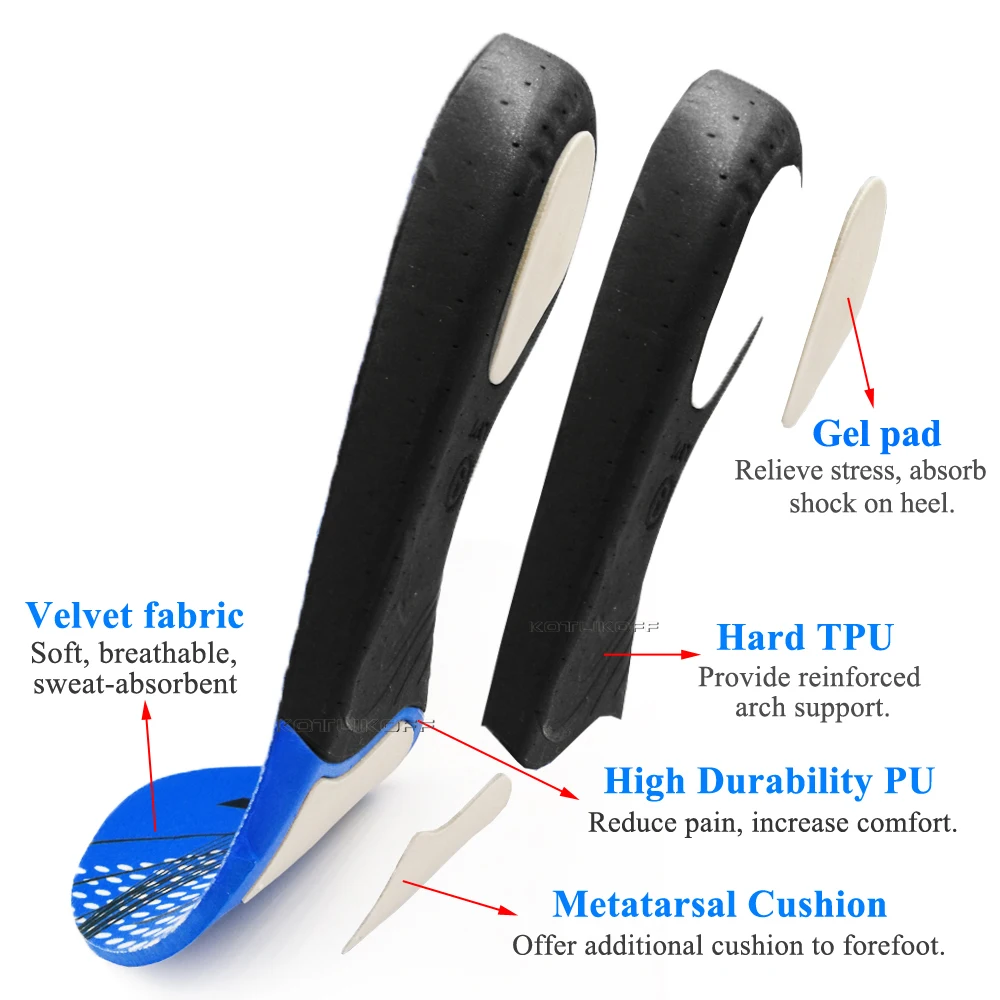 Premium EVA Orthopedic Insole Arch Support Insole For Men Women's Shoes Pad Sports Shock Absorption Massage Deodorant Pad Insert