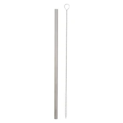 Strong Ultralight Titanium Drinking Straw with Cleaning Brush Bent and Straight 2 Shape Optional