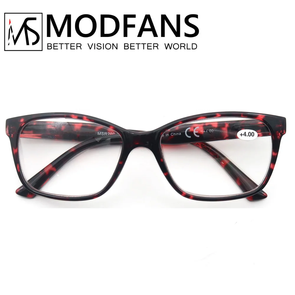 Modfans Men Reading Glasses For Reader Women Square Colorful Fashion Frame Plastic Material Comfortable To Wear Eyeglass