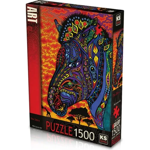 KS Games 1500 Piece Zebra Puzzle - Phil Lewis Art cutting dies cut pieces with different from each other