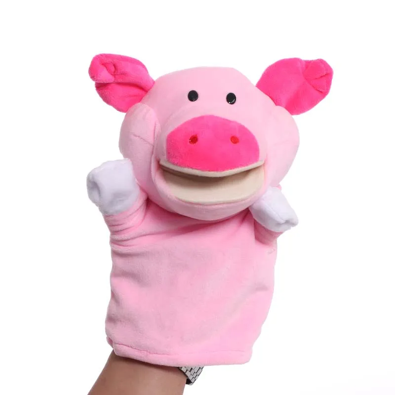 25 cm Tier Handpuppe Rosa Schwein Plüsch Spielzeug Baby Pädagogische Handpuppen Cartoon Pretend Erzählen Geschichte Puppe Spielzeug für Kinder