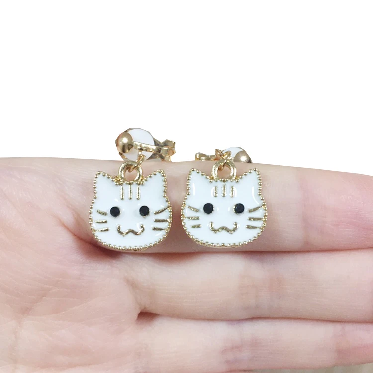 Animal Alloy Black Cat Stud Dangle Drop Smile Cat Pets Big Long Earrings News Fashion Jewelry For Girls Women Teens Gift