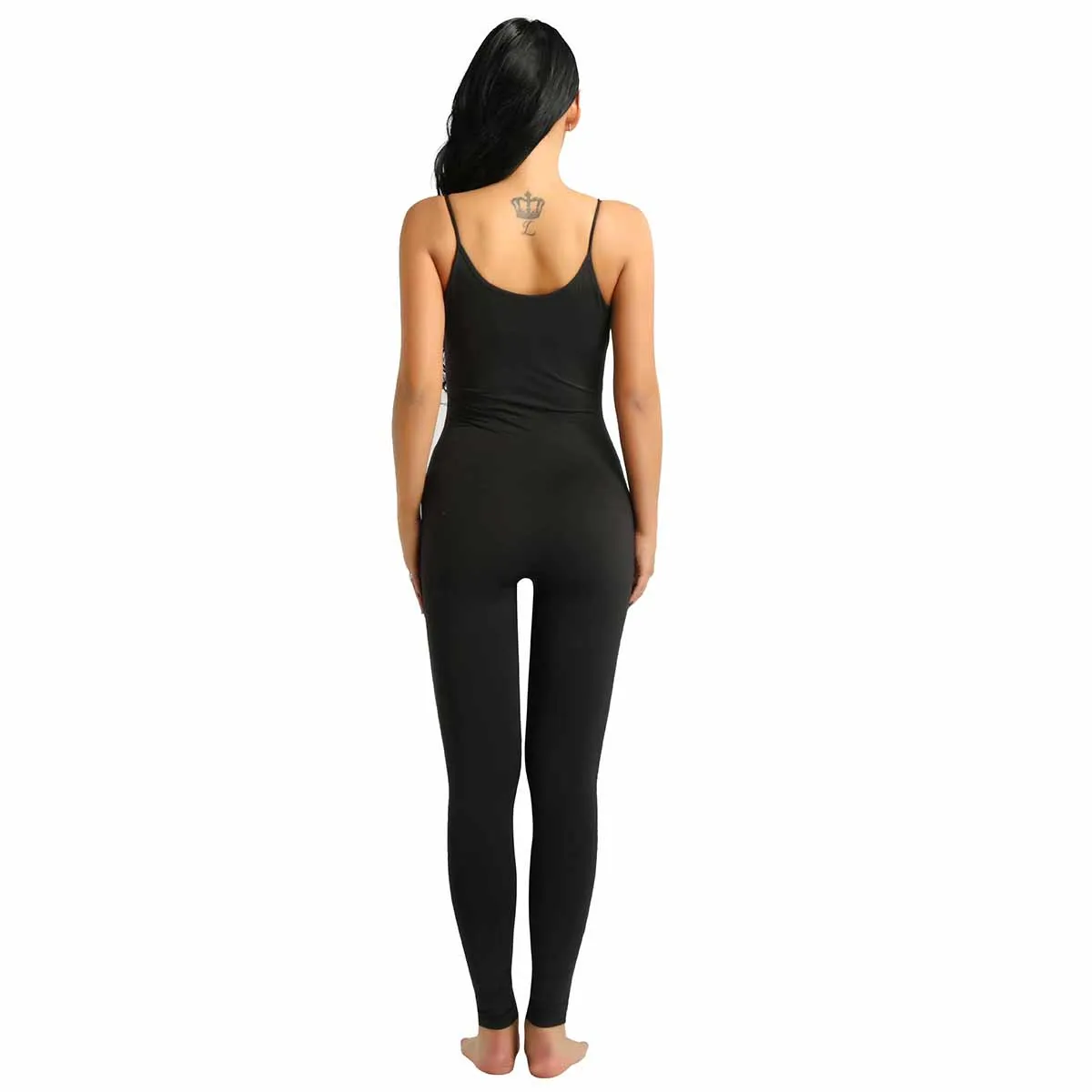 Womens Tank Unitard Yoga Dance Leotard Bodysuit Adult Sleeveless Fitness Running Sportswear Footless Stretchy Solid Jumpsuit