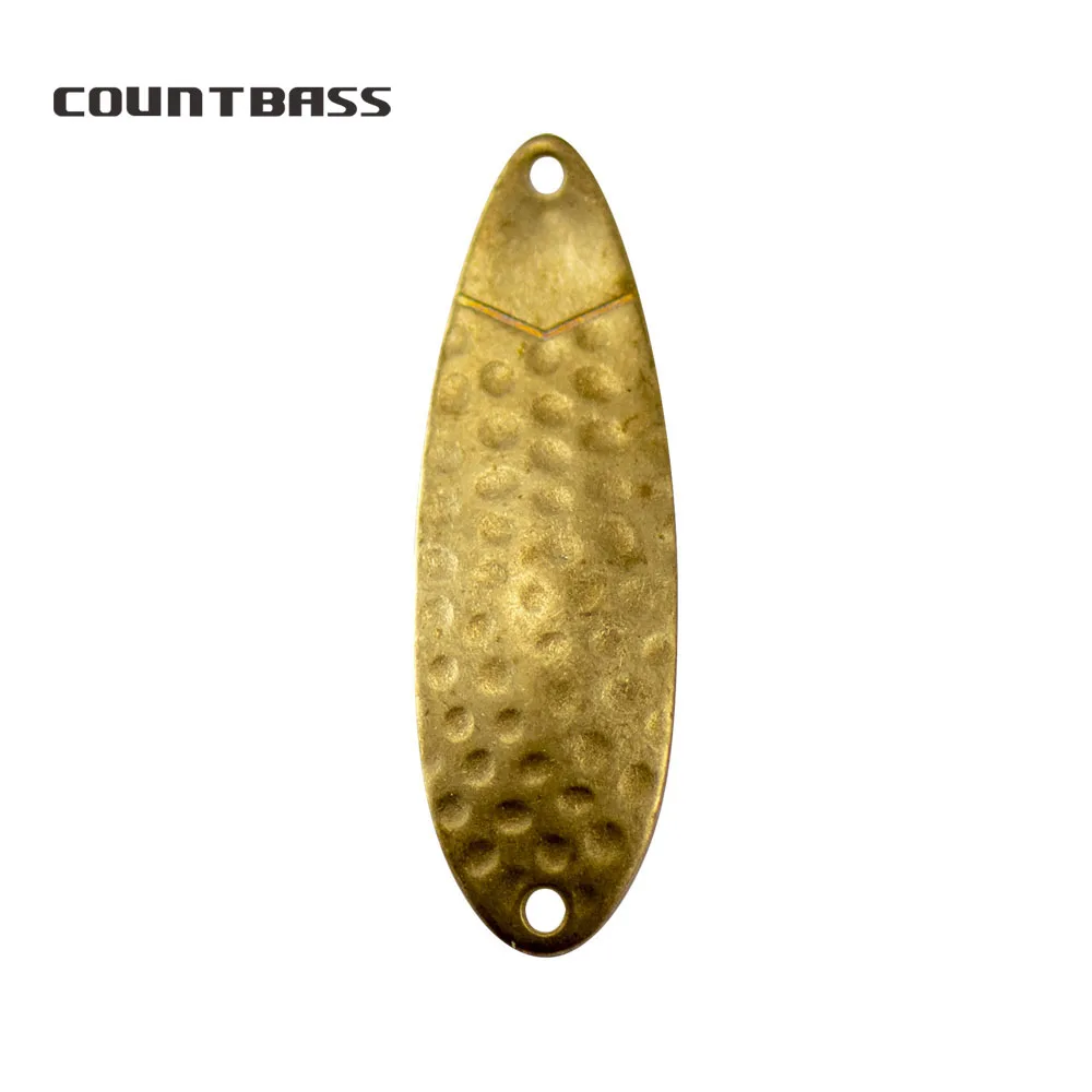 COUNTBASS 50pcs Brass Salmon Fishing Spoon Blanks 6g 7/32oz Hammered, Blank Fishing Lures for Bass Pike Trout