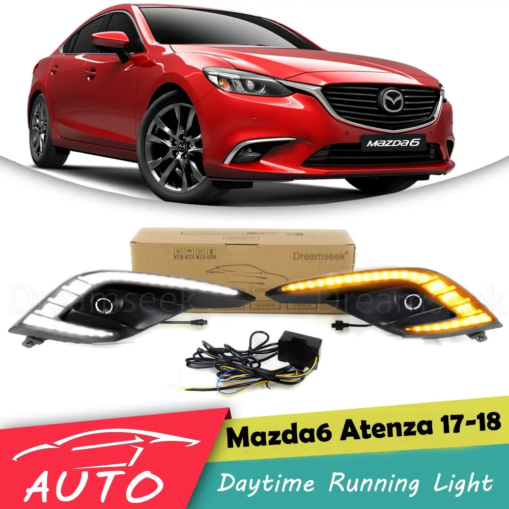 

LED DRL For Mazda 6 Atenza 2017 2018 Daytime Running Light Driving Fog Lamp With Turn Signal