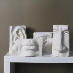 Nordic ins facial features vase flower arrangement dried flower art abstract face home decoration bedroom living room decoration