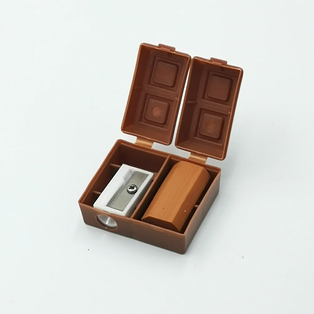 5 teile/los Kreative Schokolade Form Bleistift Spitzer mit Radiergummi als Schule Stationären – Detail 8