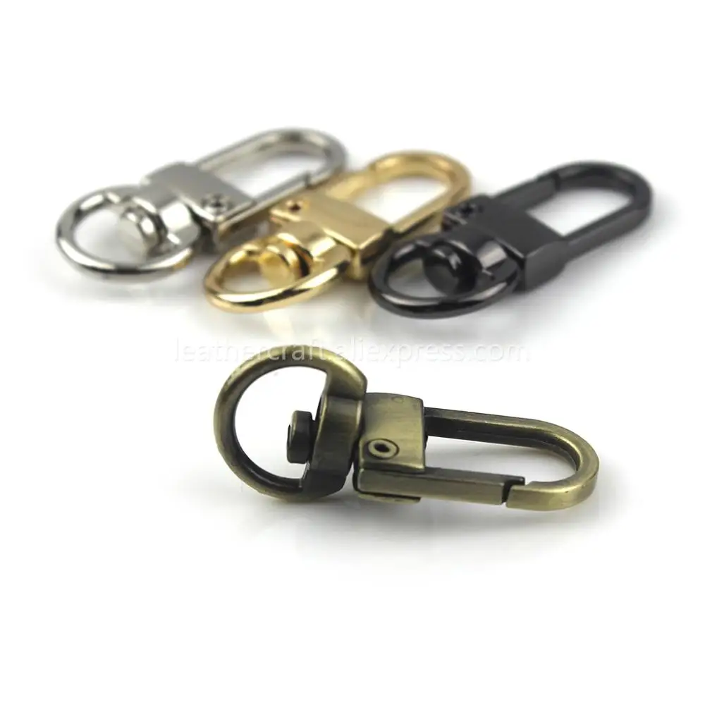 Metal Swivel Eye Snap Hook Trigger Lobster Clasps Clips for Leather Craft Bag Strap Belt Webbing Keychain