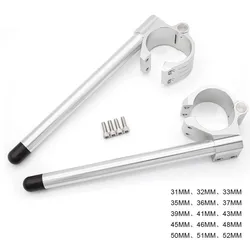 Universal Motorcycle Racing Adjustable Handlebar 22mm 7/8'' Chrome Clip On Ons Fork Handle Bar for Cafe Racer Motorbike
