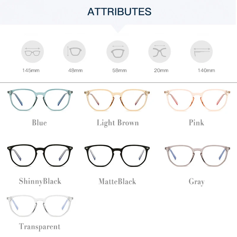 Blue Light Blocking Eyeglasses Frame for Men and Women Optical Prescriptiion Eyewear Frame Full Rim Plastic Spectacles Rx-ble image 3