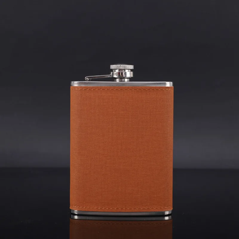 8OZ 2 flasks Portable Flagon Hip Flask set with cups filter leather for Whiskey Vodka Wine Pot Alcohol outdoor Drinking Bottle