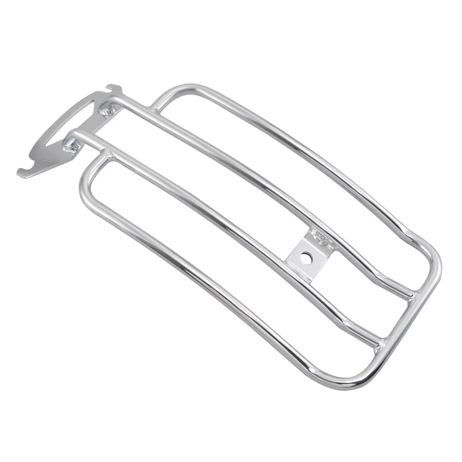 Rack de bagagem solo para motocicleta, cromado, suporte de prateleira para harley touring electra glide, rei da estrada, flhr, flhr, flck