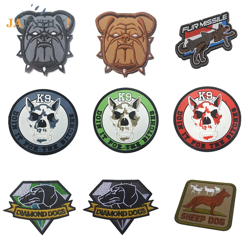 Bulldog PVC K9 Distintivo Ricamato Cane di Pecora di Lavoro Servizio di Formazione Toppe E Stemmi Militare Distintivi E Simboli Patch per il