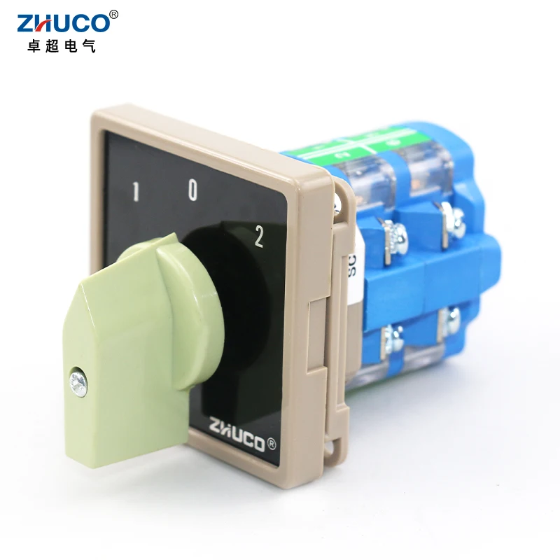 ZHUCO SC-68/0306.2 25A 1-0-2 Three Position Two Phase Change Over Switch Transfer Multistage Selector Rotary Cam Switch