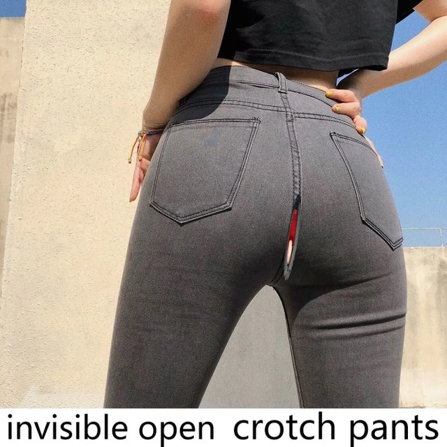 Outdoor Women s Open Crotch Pants Base High Waist Skinny Big  