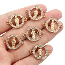 10pcs/lot Gold Color Rhinestone Buddha Connector Pendant Charms DIY Bracelet Necklace For Jewelry Making Accessories