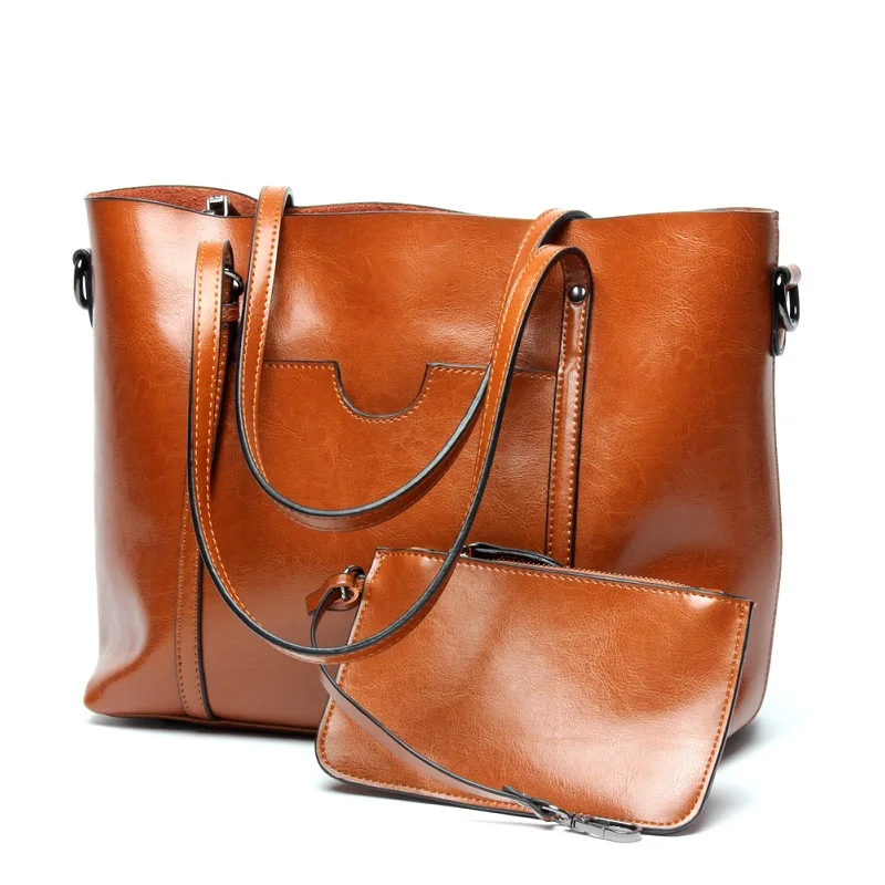 

Women Leather Handbag Cowhide Tote Luxury Designer Bags Large Capacity Daily Shopper Shoulder Bags Female Split Leather Hand Bag