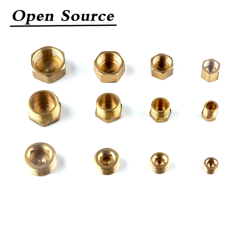 1/8" 1/4" 3/8" 1/2" 3/4"BSP Female Thread/Male thread Brass Pipe Hex Head Brass End Cap Plug Fitting Coupler Connector Adapter