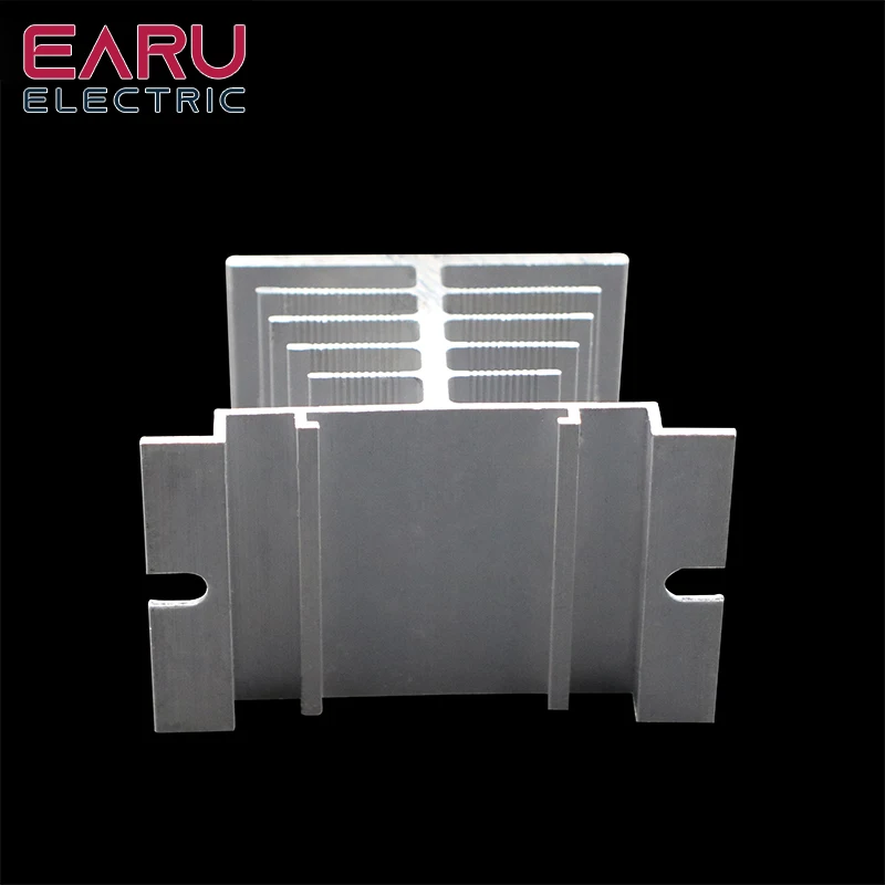 1 pcs New Aluminum Fins Single Phase Solid State Relay SSR 10A to 40A Aluminum Heat Sink Dissipation Radiator Newest  Rail Mount