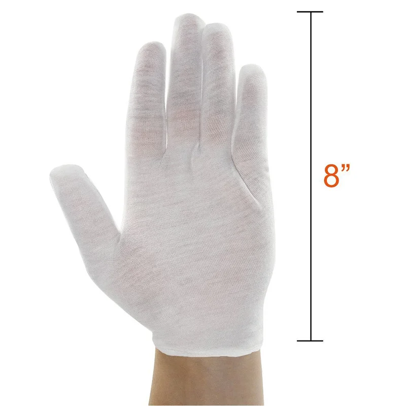 1 Pair Hight Quality 100% Cotton Lisle Inspection Work Gloves White Gloves Inspection Cotton Work Gloves Jewelry Lightweight