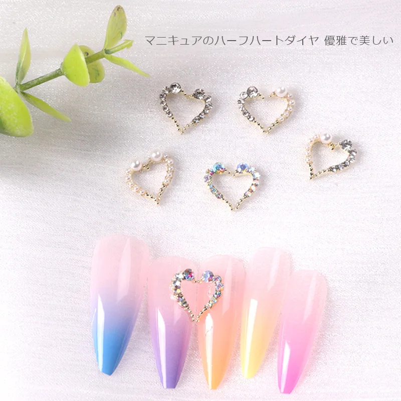 

TSZS 2022 Popular Jewelry Nail Art Decoration Valentine's Day Love Heart Diamond Pearl Jewelry