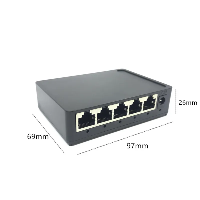 OEM factory Outlet  Brand 5 Port Gigabit Ethernet Switch cheapest network switches 10/100/1000mbps US EU plug switch lan combo