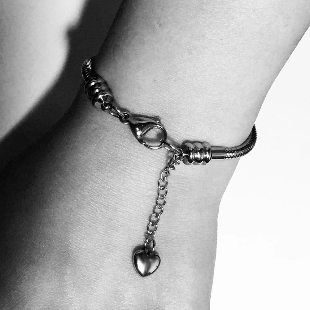 Unisex Stainless Steel Snake Chain Jewelry Women Girls Fit European Original Charm Bracelet DIY Bead Charms Jewelry Makings