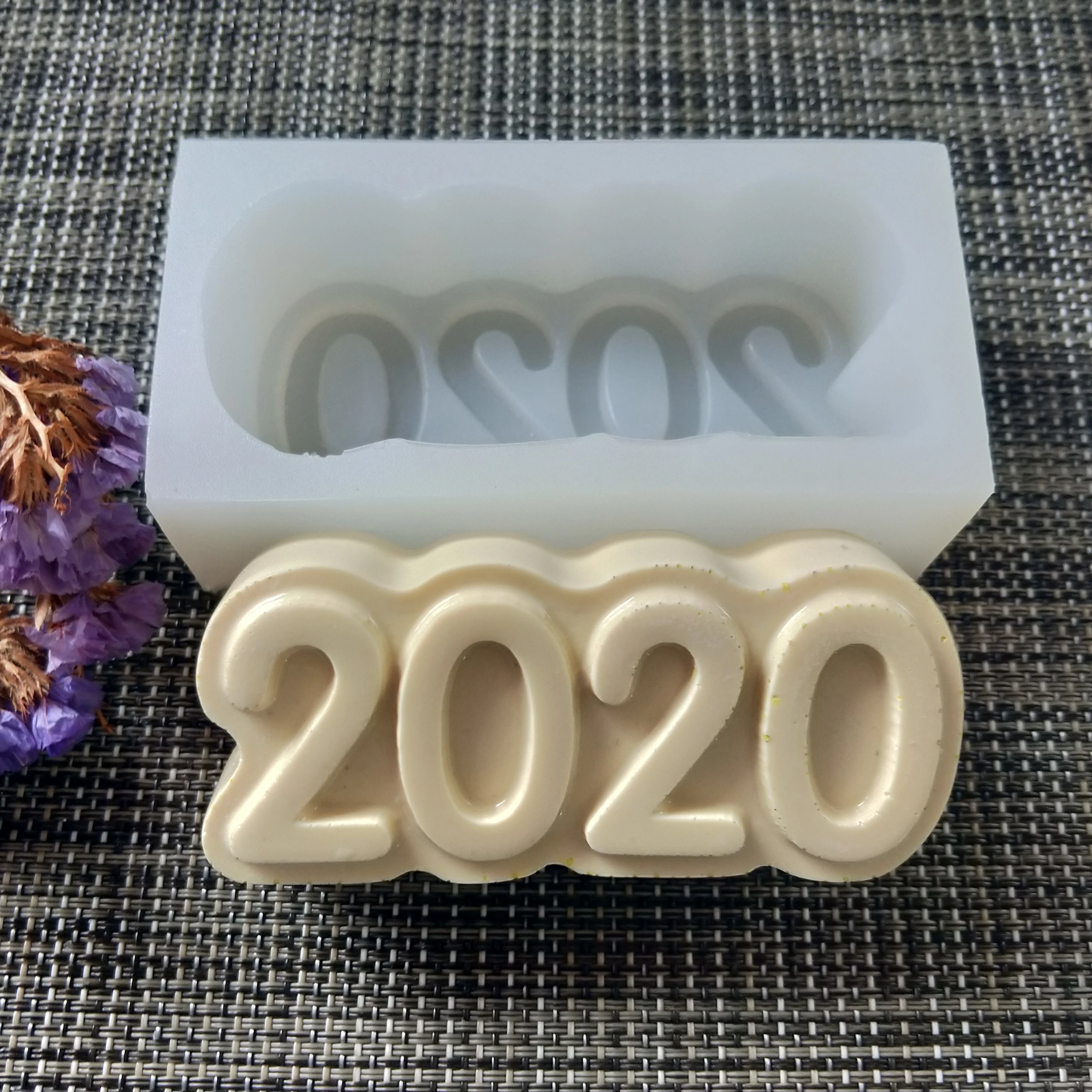 

QT0169 PRZY Mold Silicone New Year Mold Handmade 2020 Digital Soap Making Molds Candle Mold Silicone Resin Clay Moulds