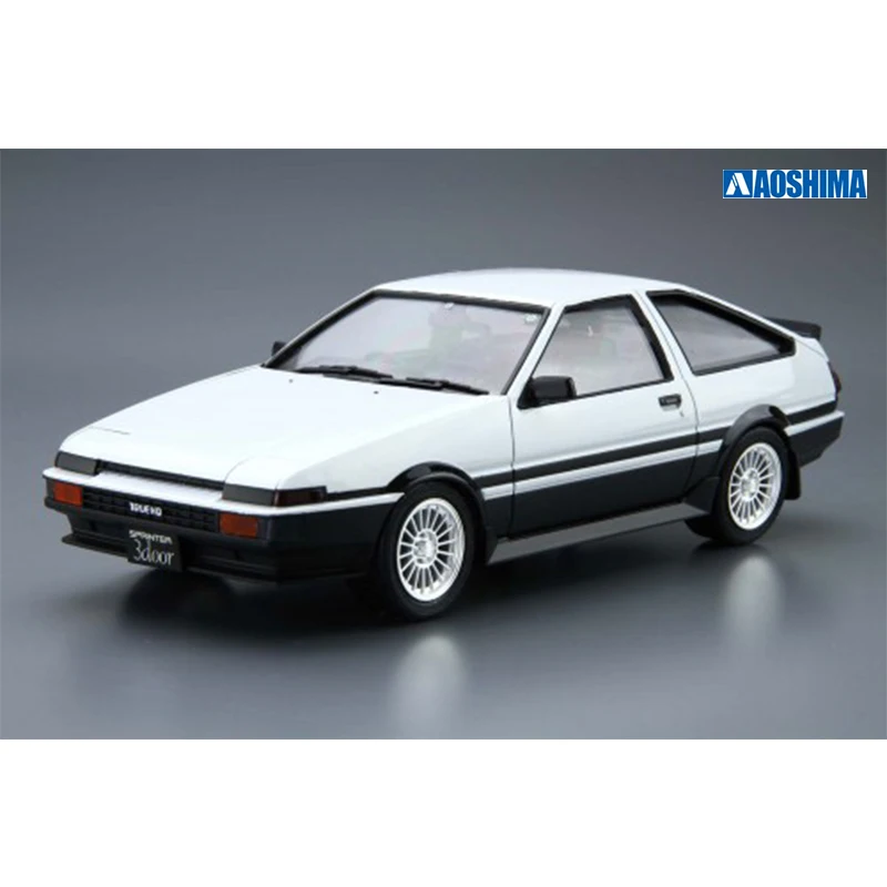 Aoshima 06141 1/24 AE86 Trueno 85 With built-in Racing Sport Vehicle Car Hobby Toy Plastic Model Building Assembly Kit