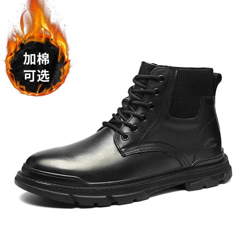 

Camel Active Brand Men Boots Winter Warm Men Motorcycle Boots Lace-Up Non-slip Male Ankle Boots Autumn Man Work Shoes Size 36-46