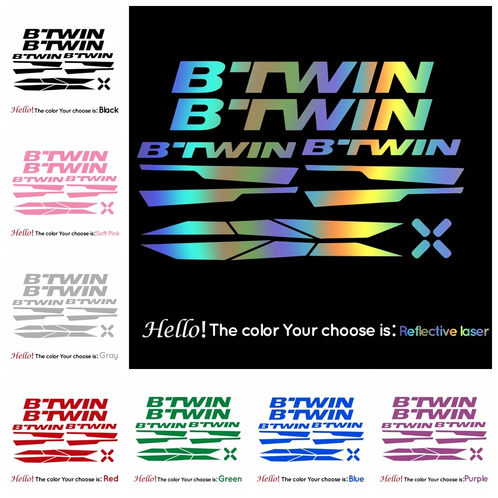 B-Twin จักรยานกรอบสติกเกอร์จักรยาน Declas ขี่จักรยานสติกเกอร์สะท้อนแสง Decals ตกแต่ง Decals จักรยานสติกเกอร์