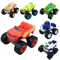 Máquinas de desenhos animados infantis Blaze Model Vehicles Brinquedos, Monster Truck Racer Figure, Kids Game Cars, presente de aniversário, um conjunto, 6pcs