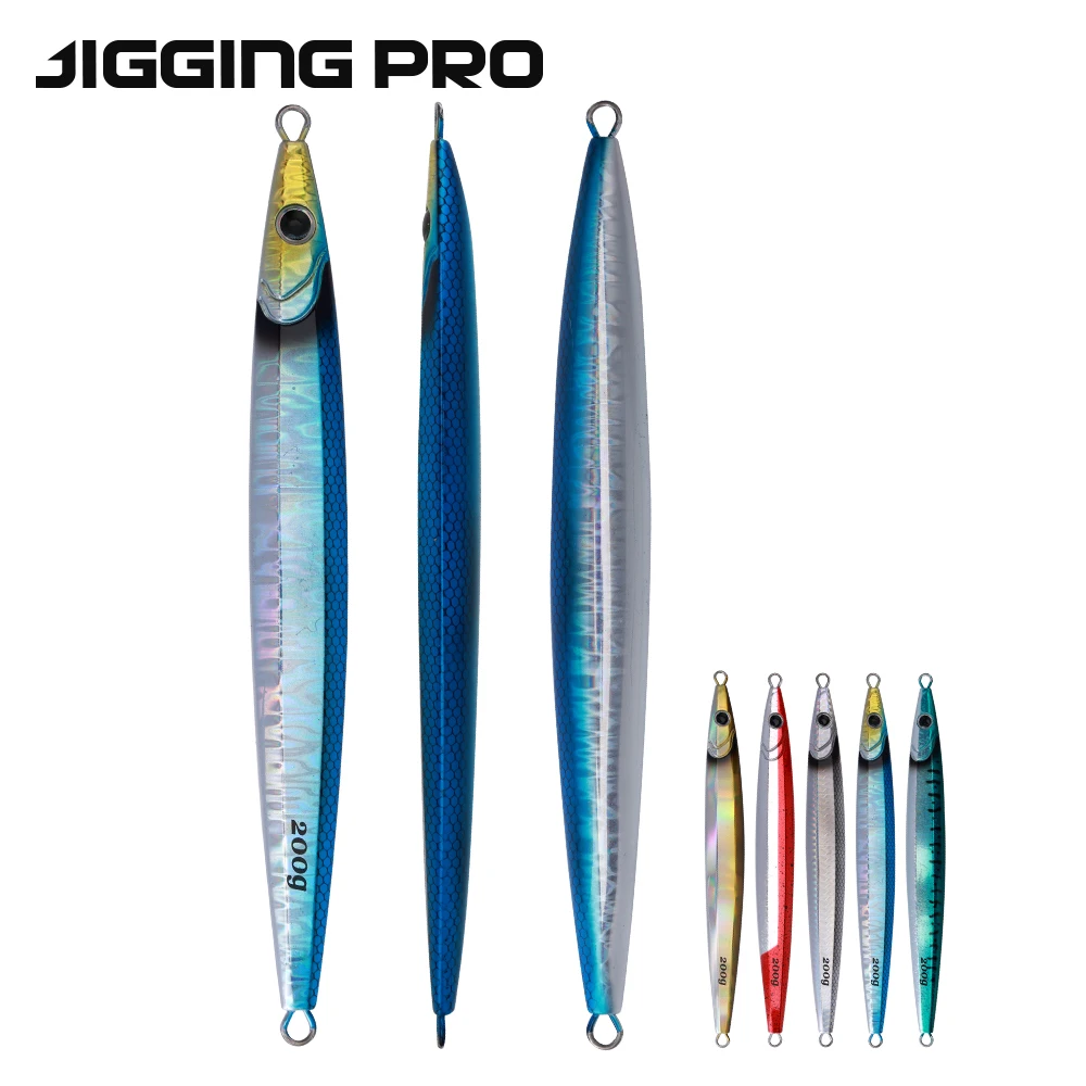 JIGGINGPRO New Arrival 100g 130g 160g 200g Metal Jig Jigging Lure Isca Artificial Sea Fishing Jigs Tuna Kingfish Amberjack