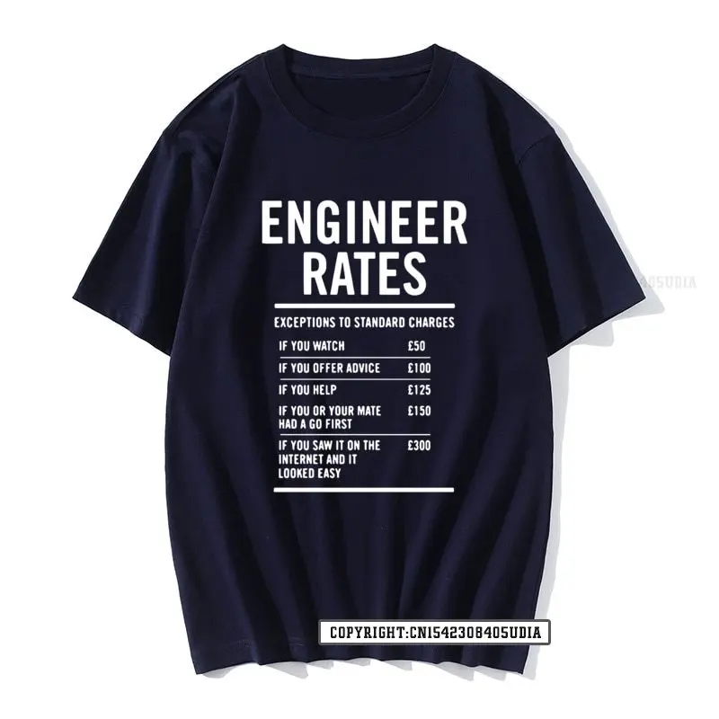 Engineer Labour Rates Mens Funny Fathers Day Dad T-Shirt Mens T Shirt Unisex T Shirt Tops T Shirt Faddish Hip Hop Cosie Men\'s