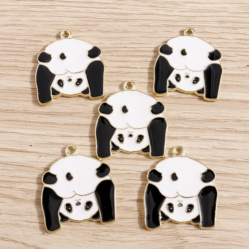 10 Stück Cartoon-Tier-Charms für die Schmuckherstellung, Emaille, Panda, Kaninchen, Katze, Hund, Elefant, Charms-Anhänger für Halsketten, Ohrringe, Geschenk – Detail 27
