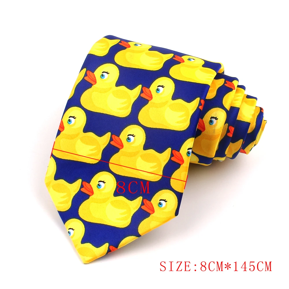 Corbatas de cuello de dibujos animados para hombre y mujer, trajes informales, corbata divertida, corbatas delgadas con estampado de bandera para