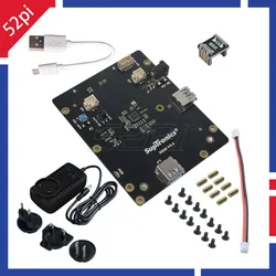 X820 V3.0 2.5 Inch SATA HDD/SSD Storage Expansion Board with DC 5V 4A Power Adapter Plug for Raspberry Pi 3 B+ (Plus) /3 B