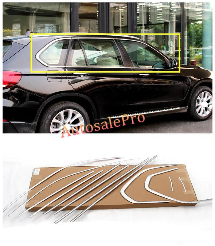 

For BMW X5 F15 2014 2015 Stainless Chrome Window Decorative Moulding Trims 12 pcsset Glossy