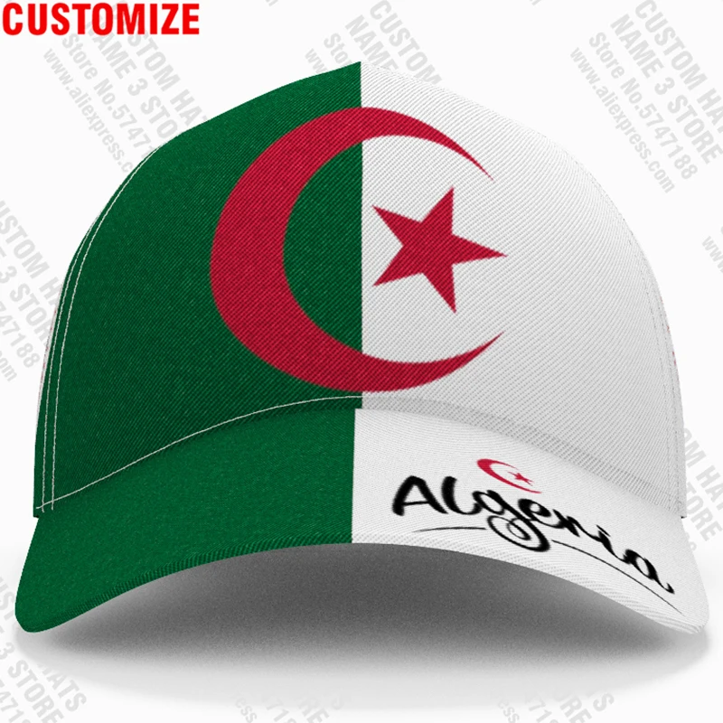 Algeria Baseball Cap Free Custom Name Number Dza Hat Islam Logo Arabic Algerie Arab Text Alger Travel Flag Algier Photo Headgear