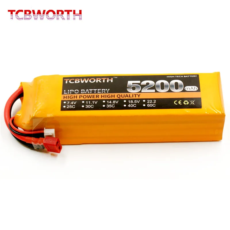 Batteries 4S 14.8V 5200mAh 25C 35C 60C RC Toys LiPo Battery For RC Airplane Quadrotor Helicopter Drone Car Boat Tank LiPo 4S