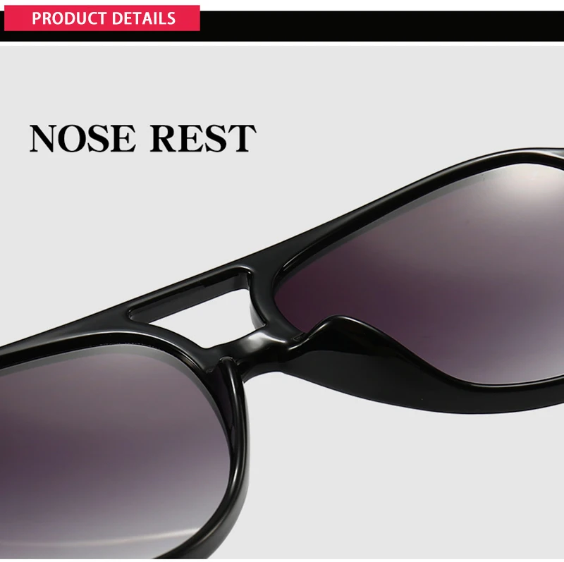 FUQIAN Retro Übergroße Sonnenbrille Männer Frauen Mode Pilot Polarisierte Sonnenbrille Für Unisex Vintage Gradienten Outdoor Brillen – Detail 5