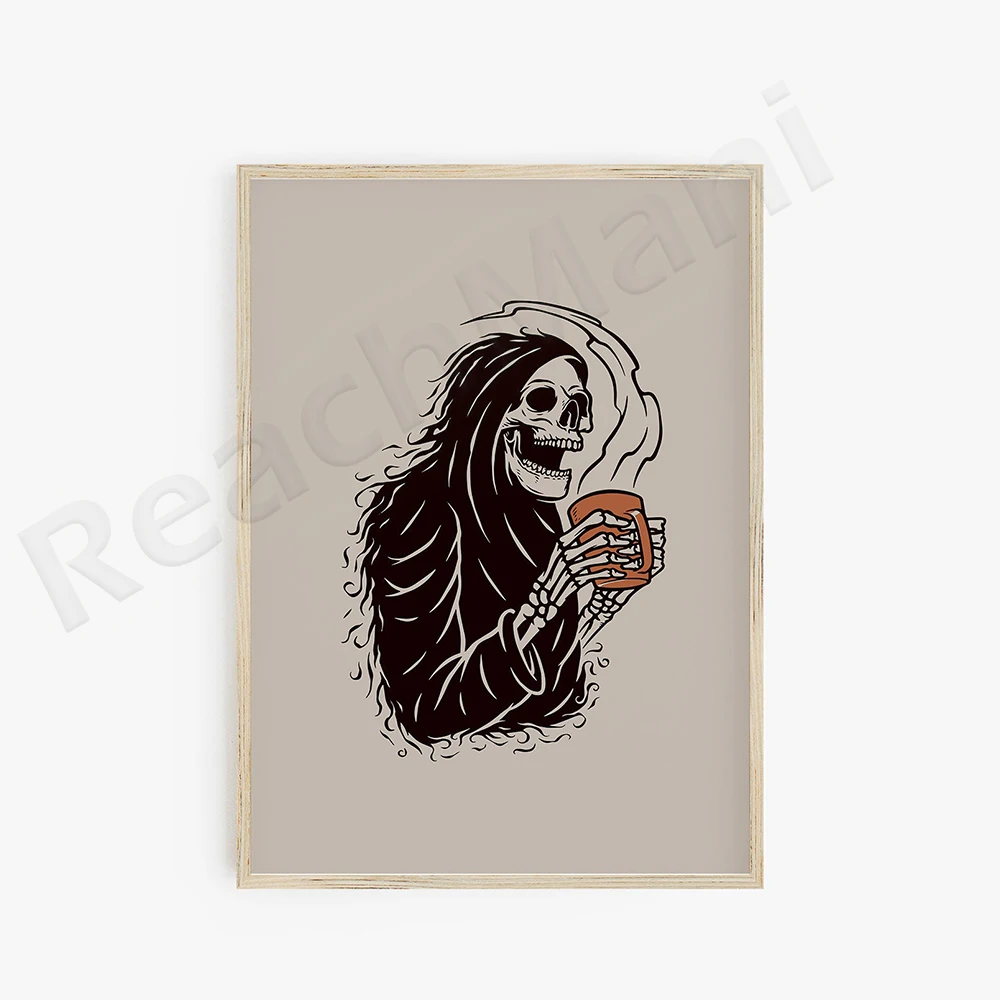 Halloween Prints,Wall Gallery Set,Halloween Poster,Printable Wall Art, Skeleton Grim Reaper,Bats Spider Web,Coffin Ghost Art