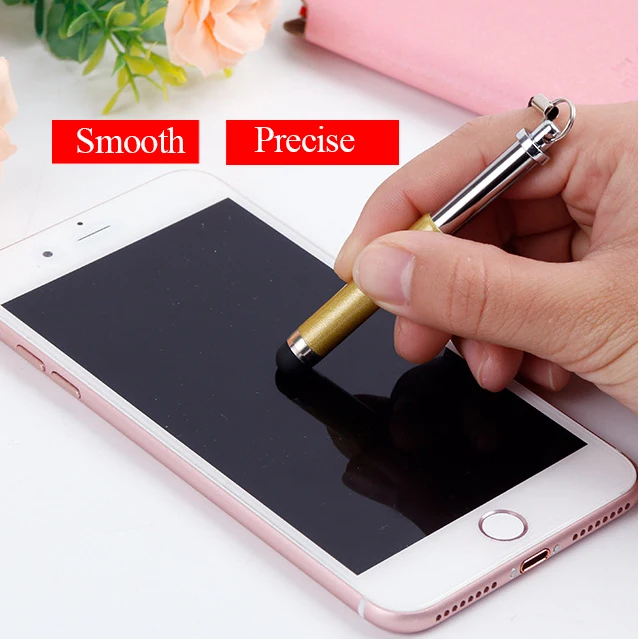 10pcs/lot Universal Elastic Phone Collapsible Touch Screen Pen Mini Stylus Capacitive Pen Foriphone Samsung Huawei Xiaomi Lenovo