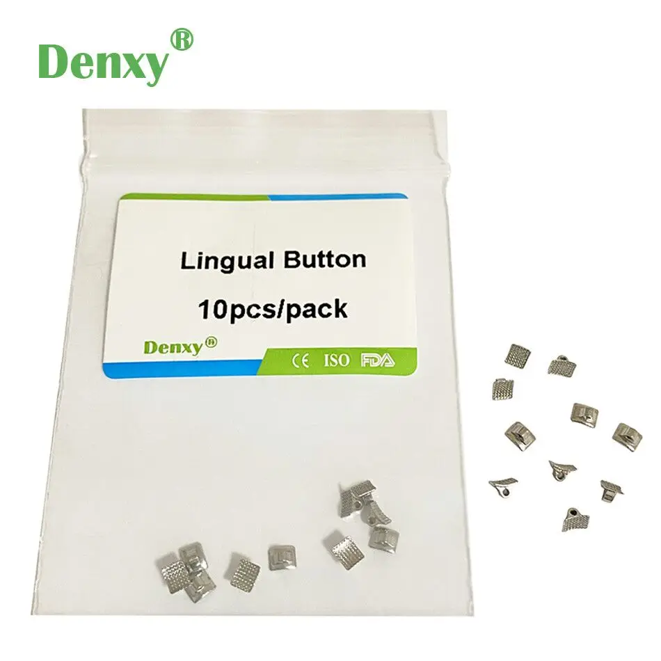 Denxy 50pcs High Quality Dental Lingual Buttons Orthodontic Bondable Lingual Eyelet  Dental Material Orthodontist