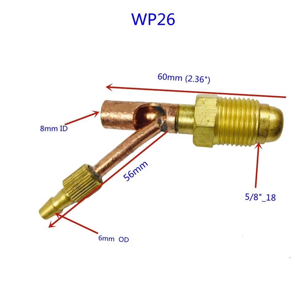 1PCS Male Cable And Gas Separate Cable Front Connector For WP26 WP17 WP9 TIG Torch Head