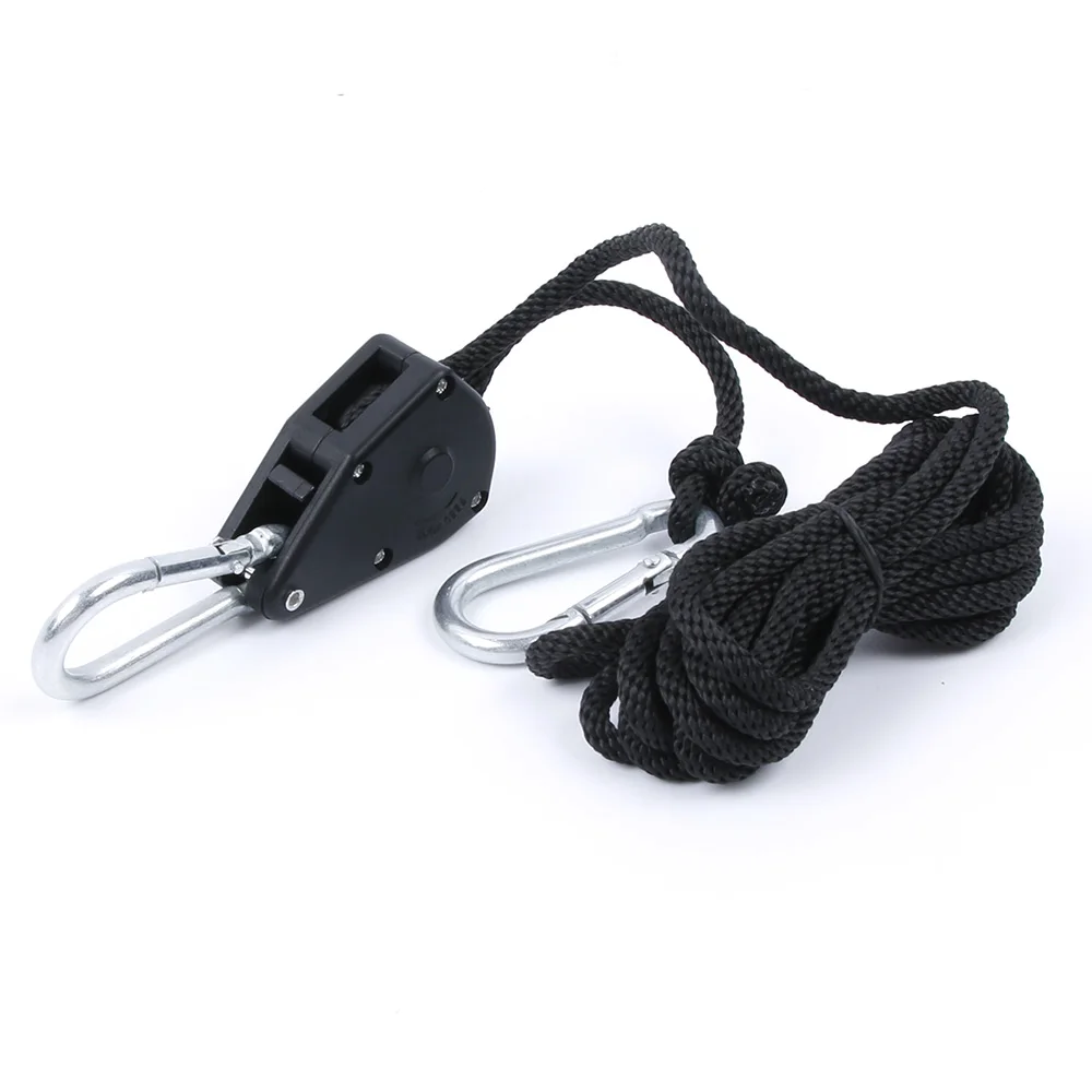BEYLSION Heavy Duty Adjustable Rope Grow Light Ratchet Rope Grow Light Lamp Glass Temperature and Humidity Monitor for Grow Tent