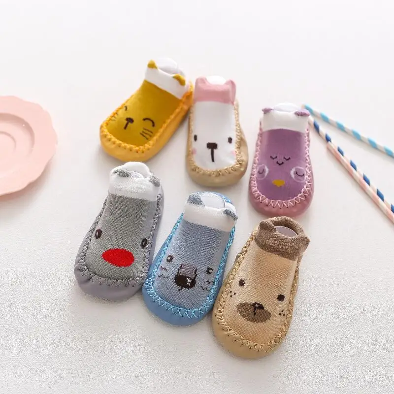 NEW Neonatal Rubber Sole Socks Infant Girls Baby Boys Shoes Spring And Autumn Baby Landing Socks Non-Slip Soft Socks